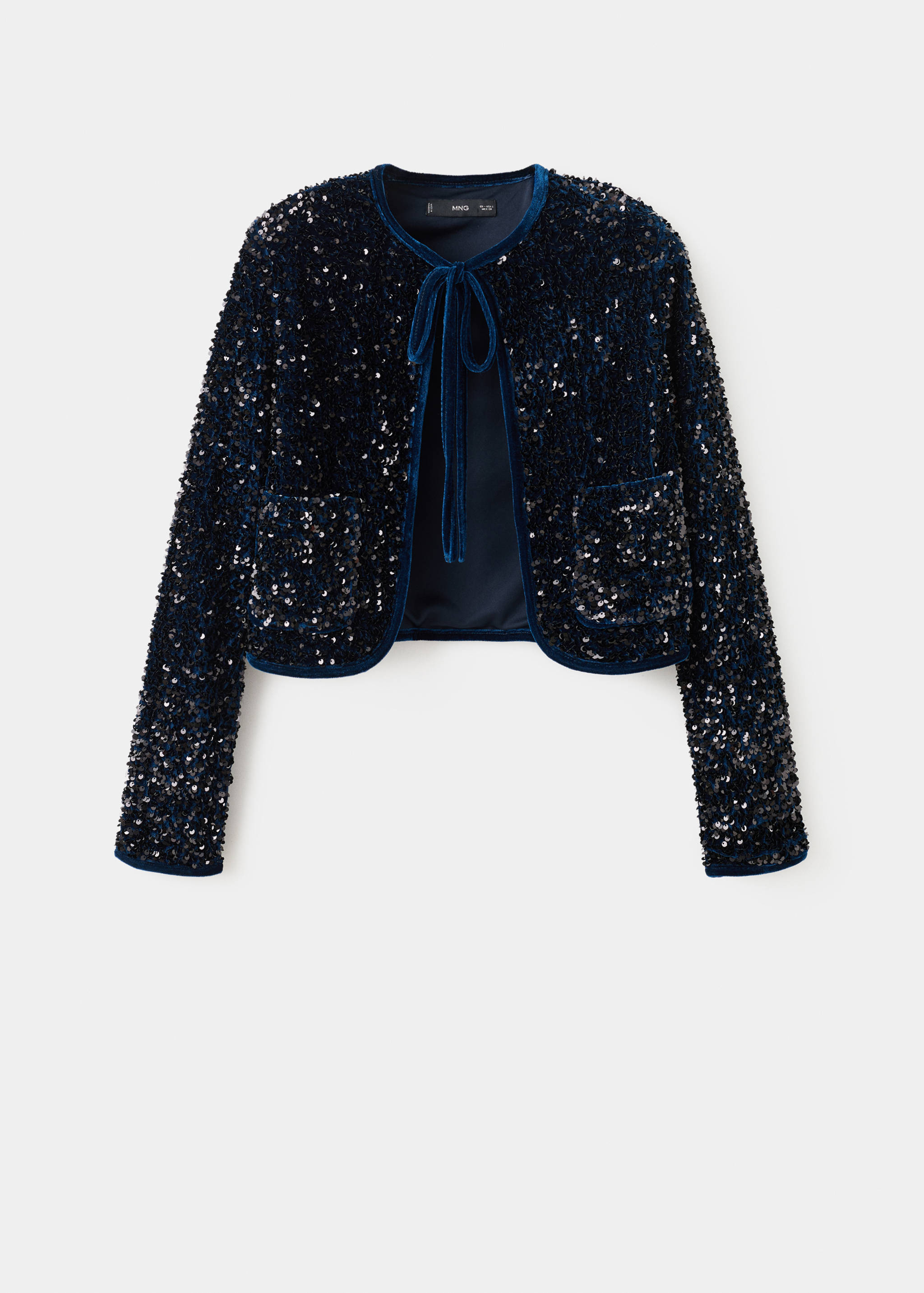 Velvet jacket with sequins and bow - Article without model