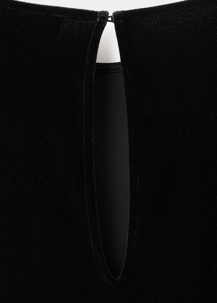 Velvet belt jumpsuit — Black
