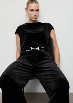 Velvet belt jumpsuit — Black 6