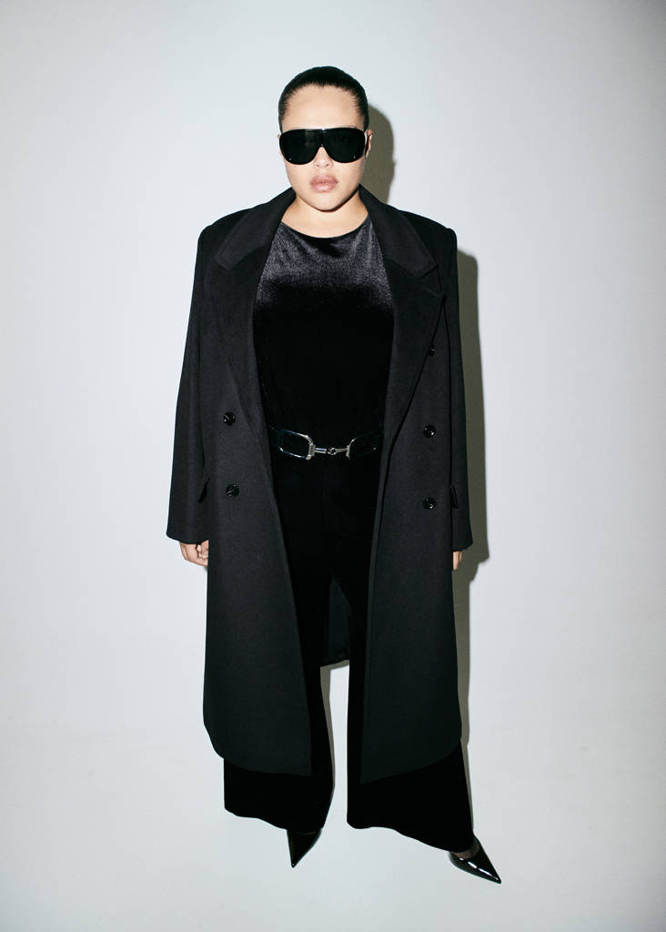 Velvet belt jumpsuit — Black