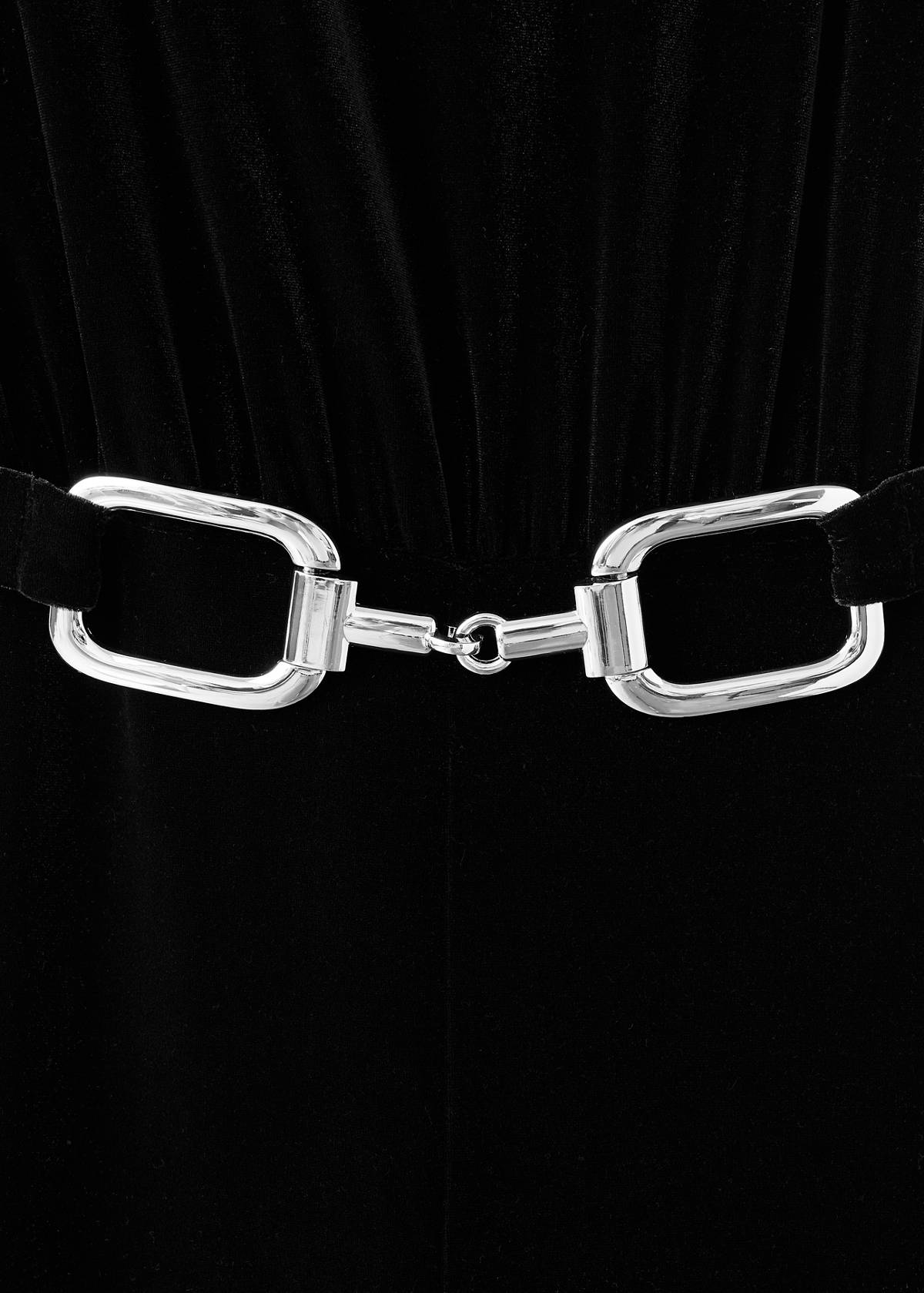 Velvet belt jumpsuit — Black