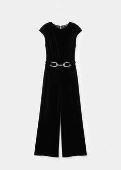 Velvet belt jumpsuit — Black 15