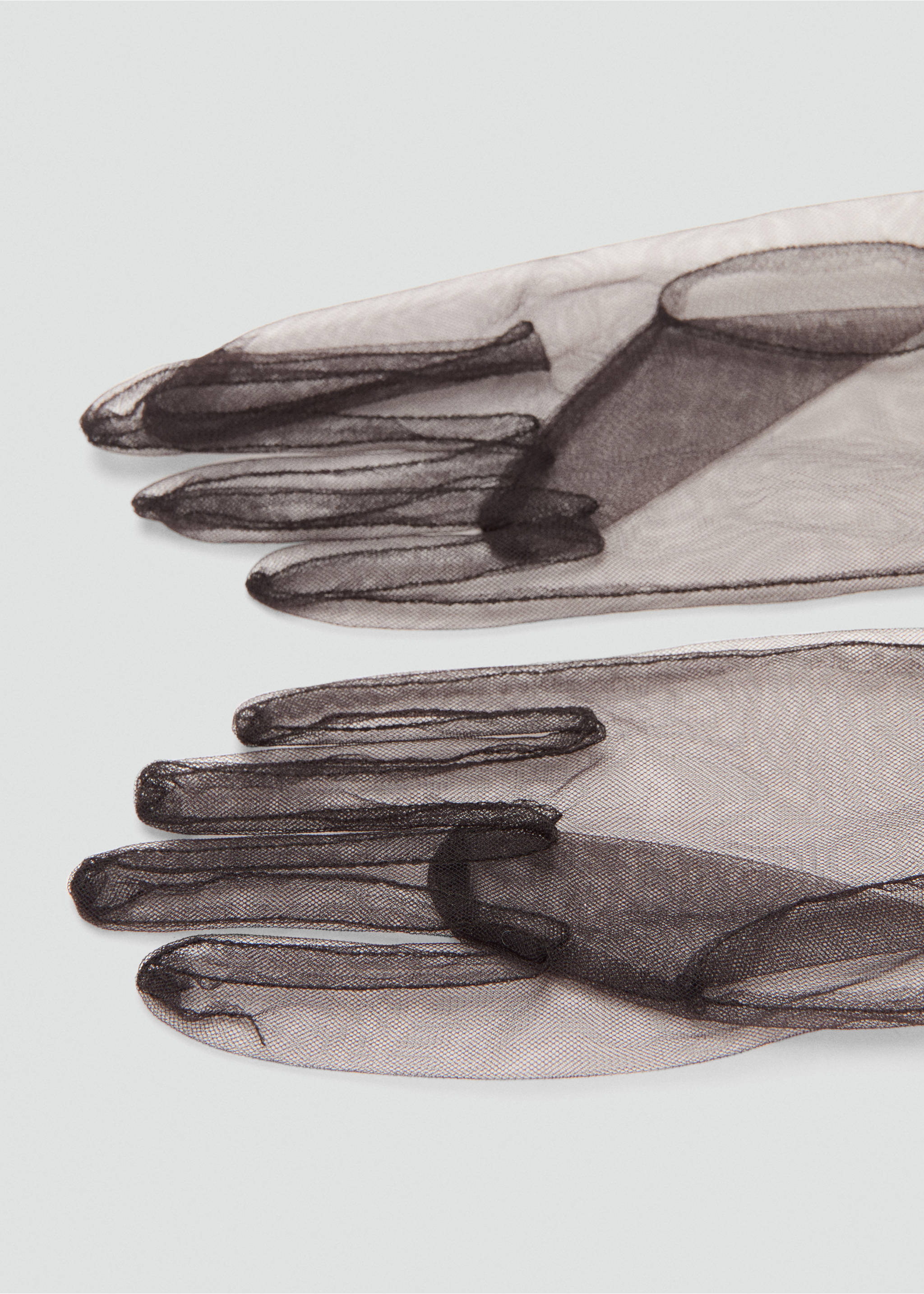 Long semi-transparent gloves - Details of the article 1, Chocolate. Ref: 17089114-00.