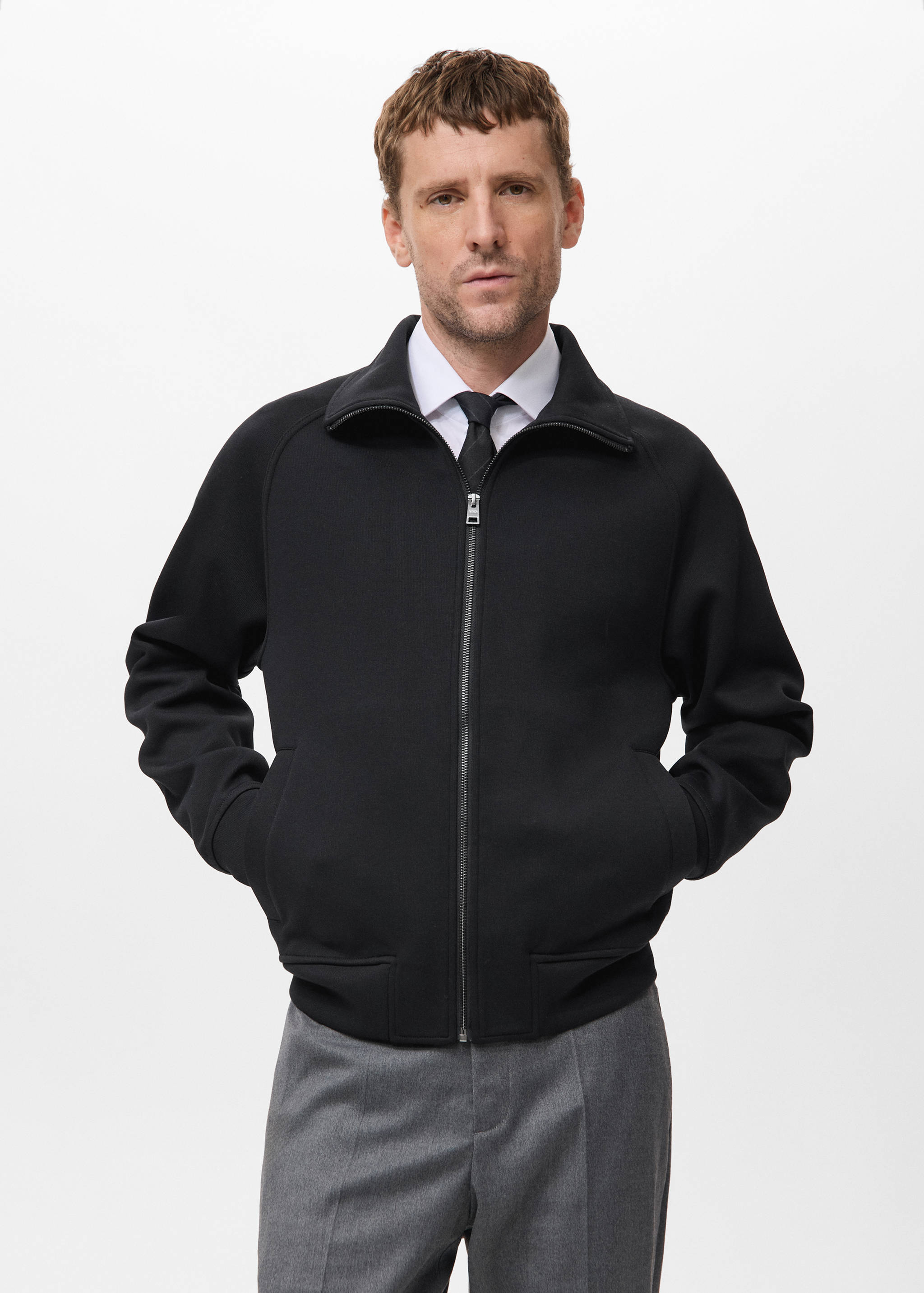 Cotton sweatshirt zipper - Medium plane