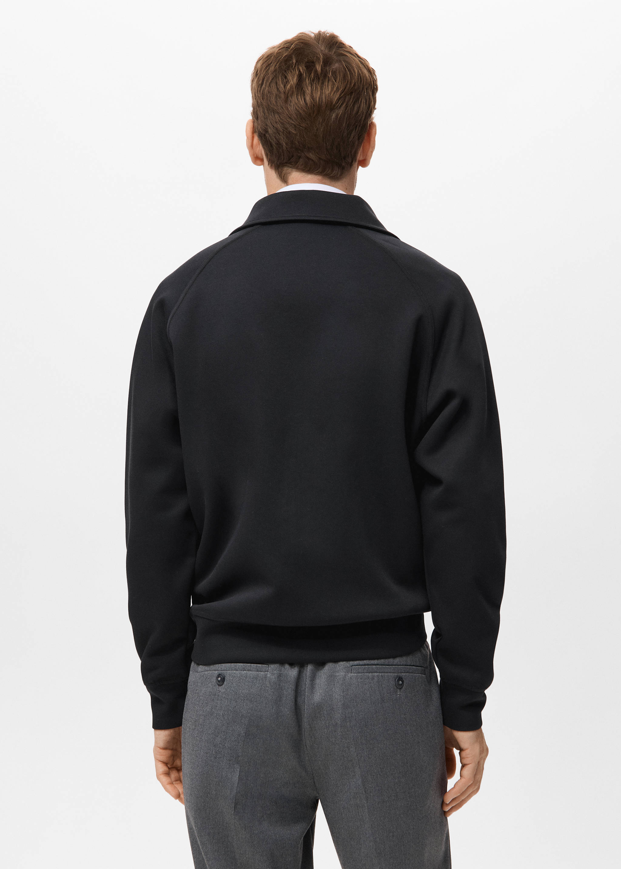 Cotton sweatshirt zipper - Reverse of the article