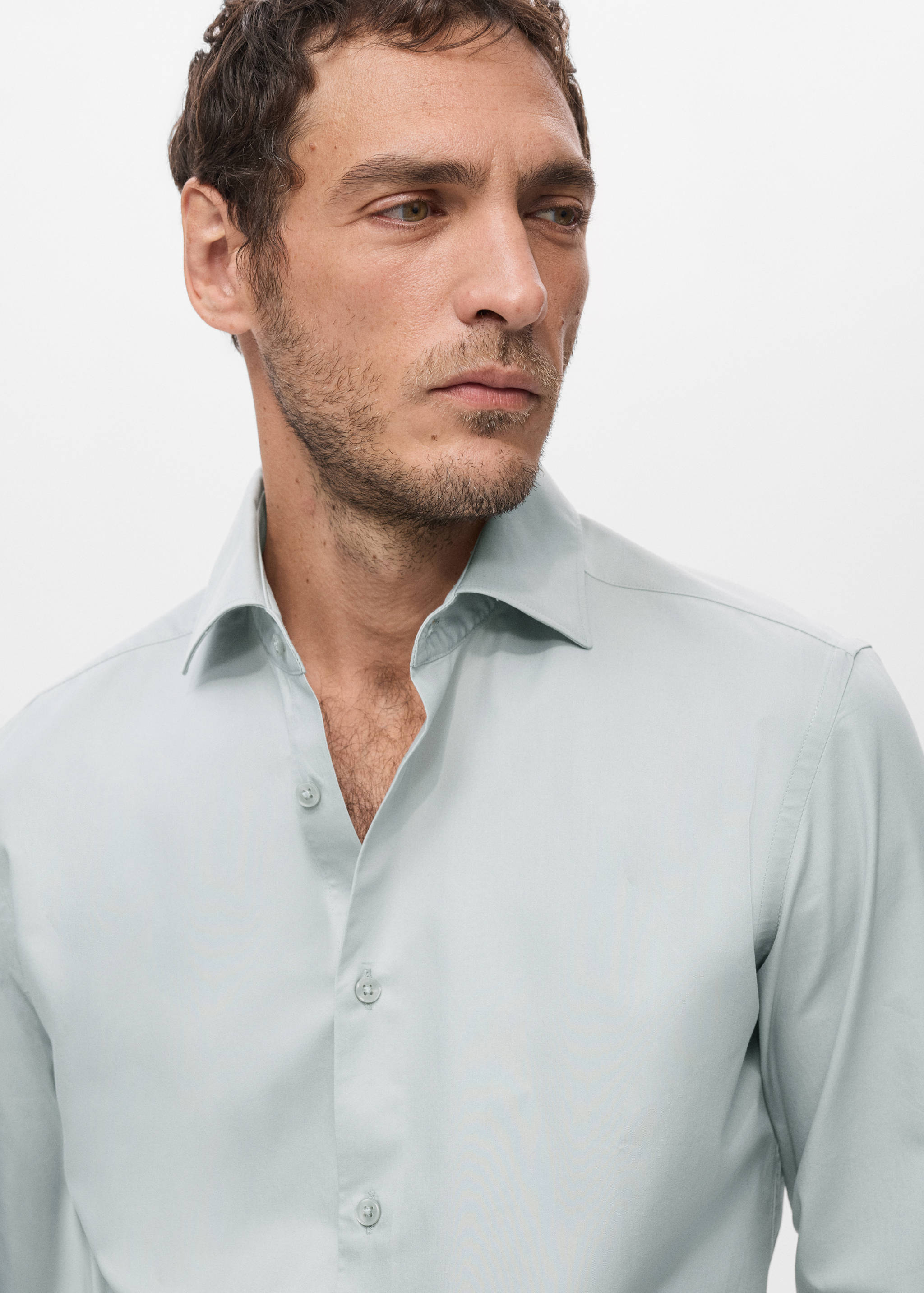 Slim-fit lyocell cotton shirt - Details of the article 1