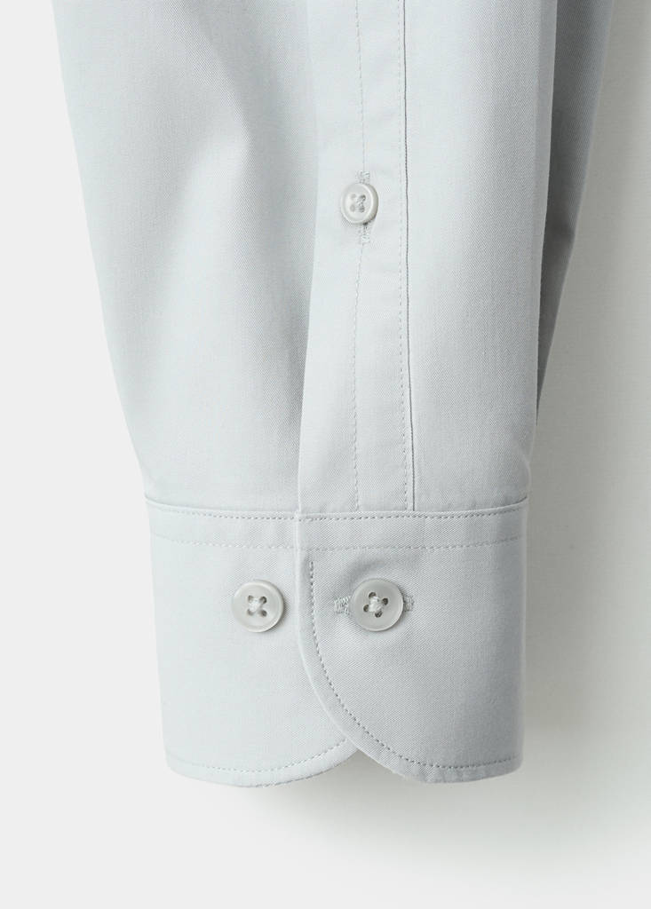 Slim-fit lyocell cotton shirt — Ice Grey