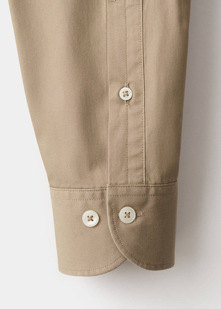 Slim-fit lyocell cotton shirt — Brown