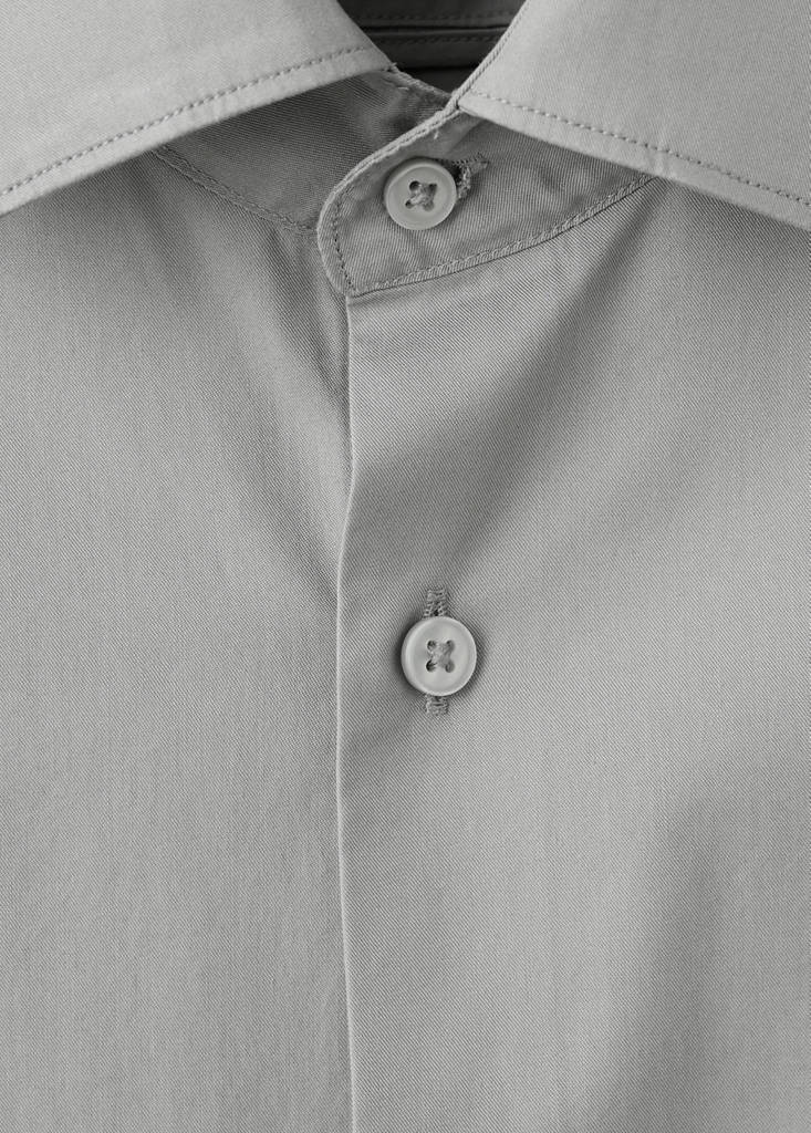 Slim-fit lyocell cotton shirt — Grey