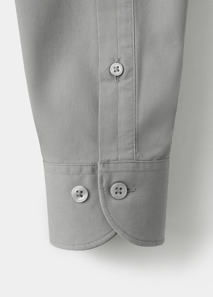 Slim-fit lyocell cotton shirt — Grey