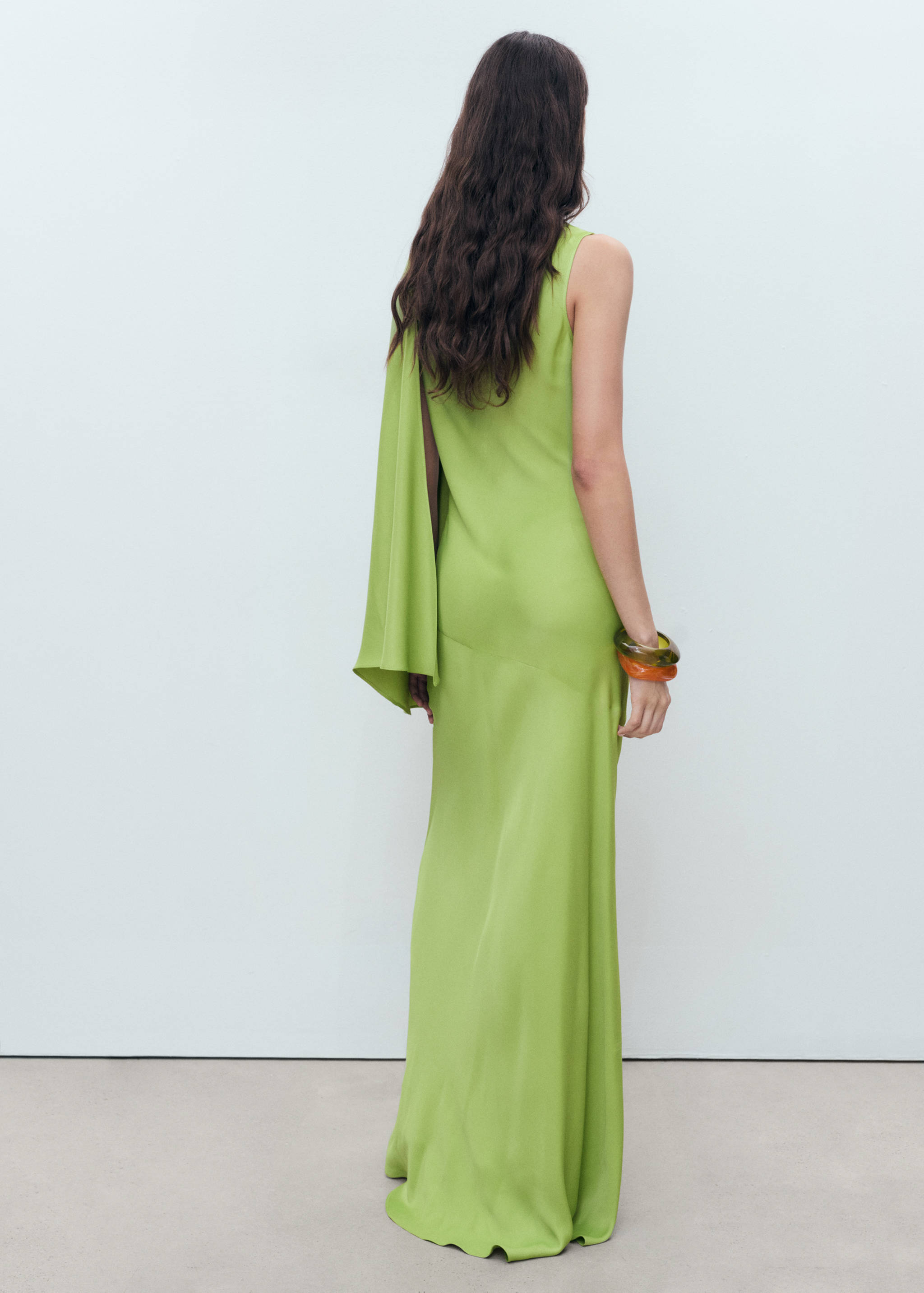 Long dress with ruffled sleeves - Reverse of the article