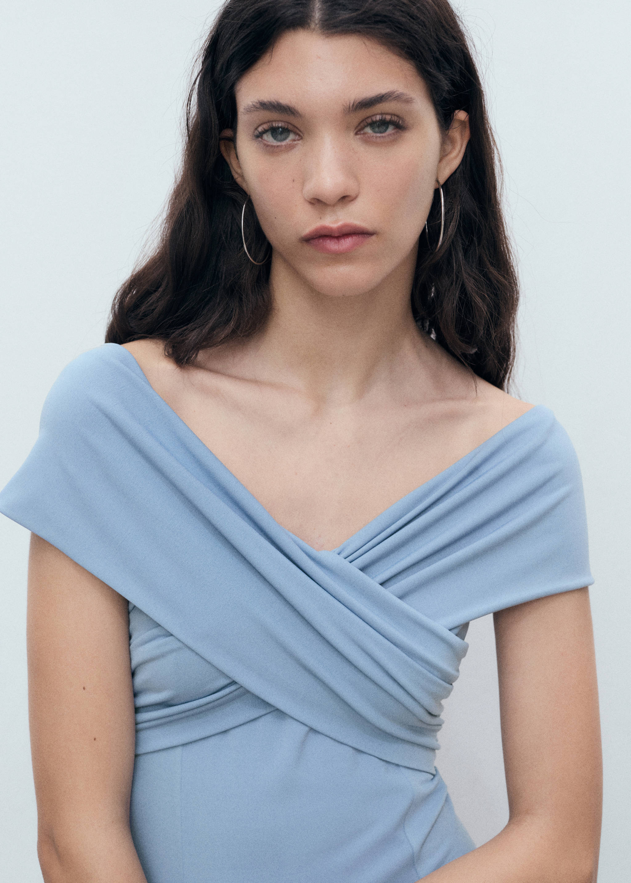 A-line dress with crossover neckline - Details of the article 1