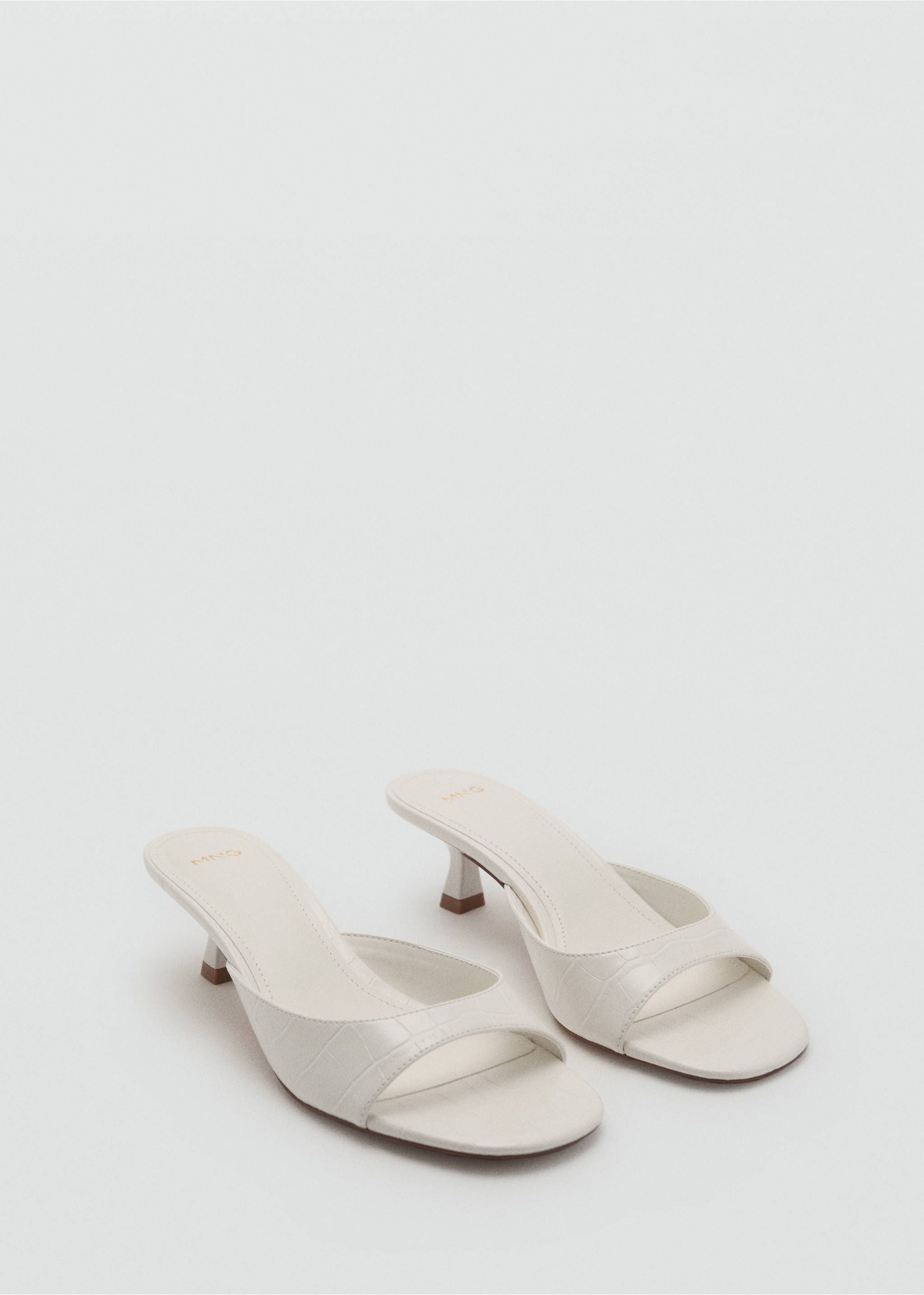 Kitten heel sandals - Medium plane, White. Ref: 17091125-00.