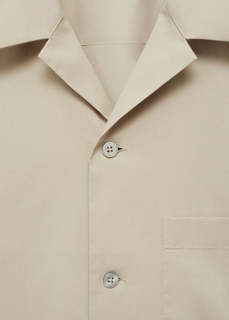 Regular-fit shirt with chest pocket — Beige