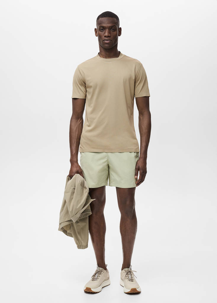 MANGO MAN - T-shirt slim-fit COOLMAX kaki - S