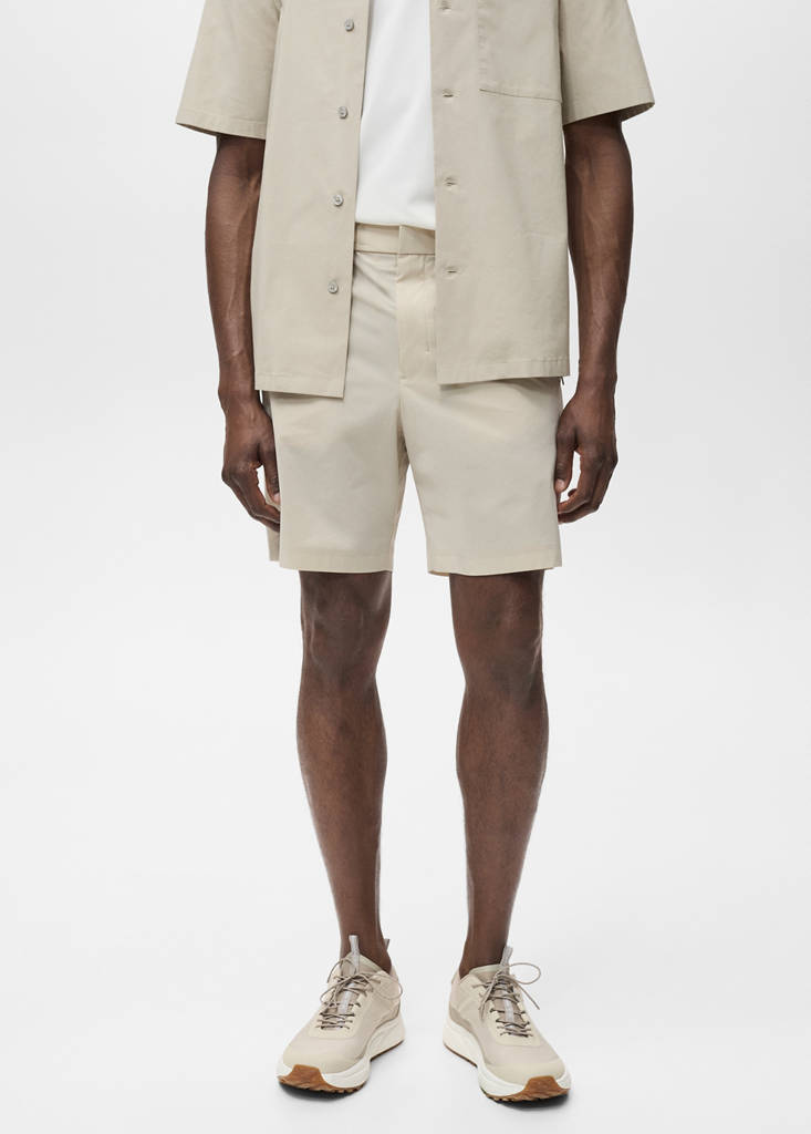 Water-repellent bermuda shorts — Beige