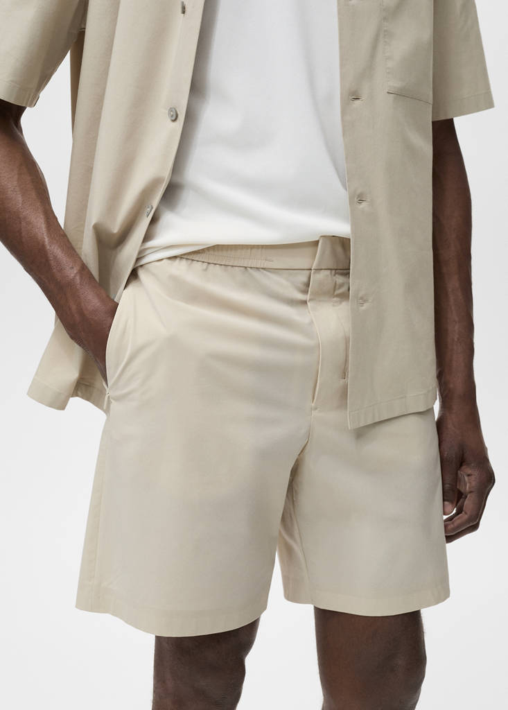 Water-repellent bermuda shorts — Beige