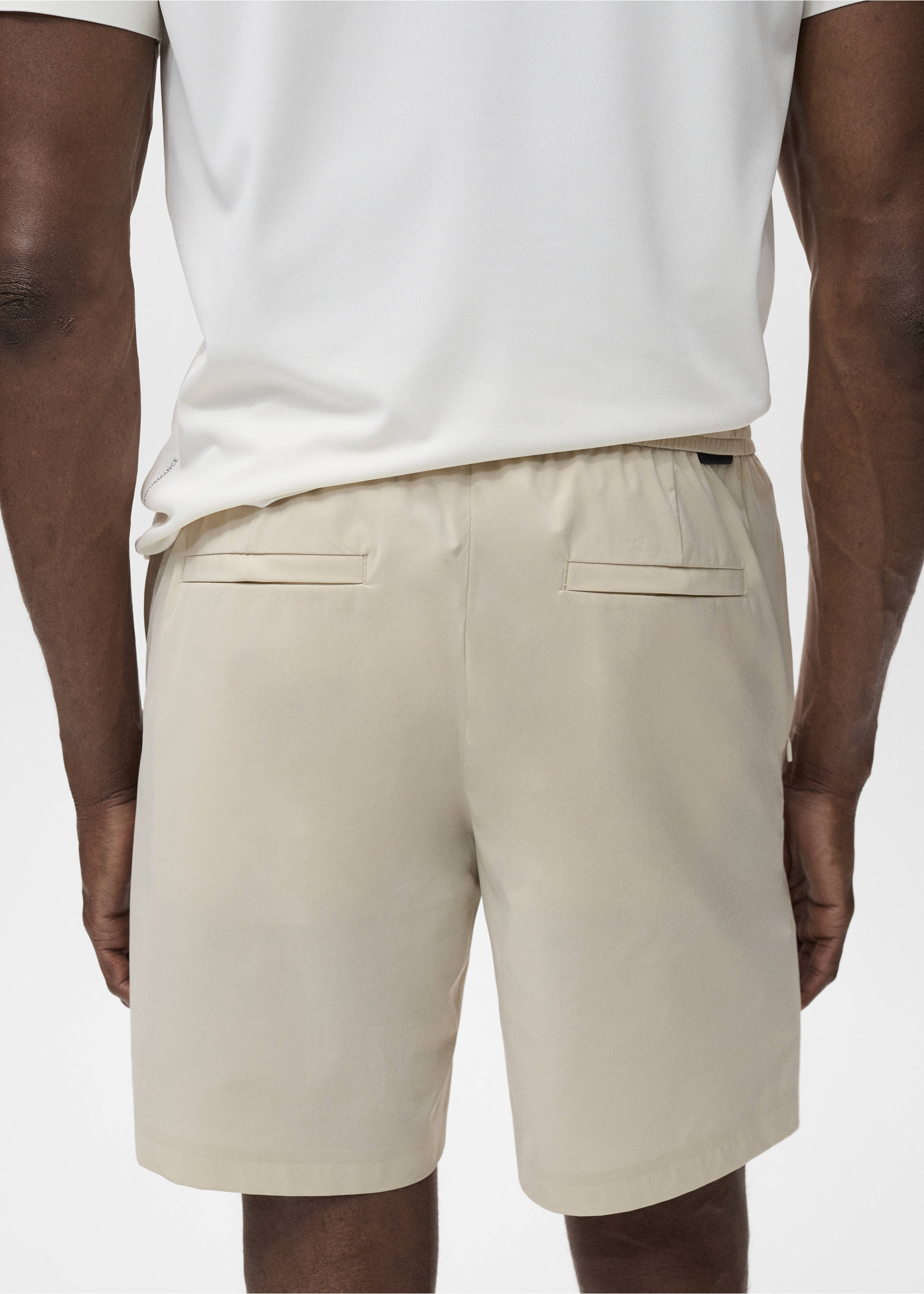 Water-repellent bermuda shorts - Details of the article 3, Beige. Ref: 17091136-00.