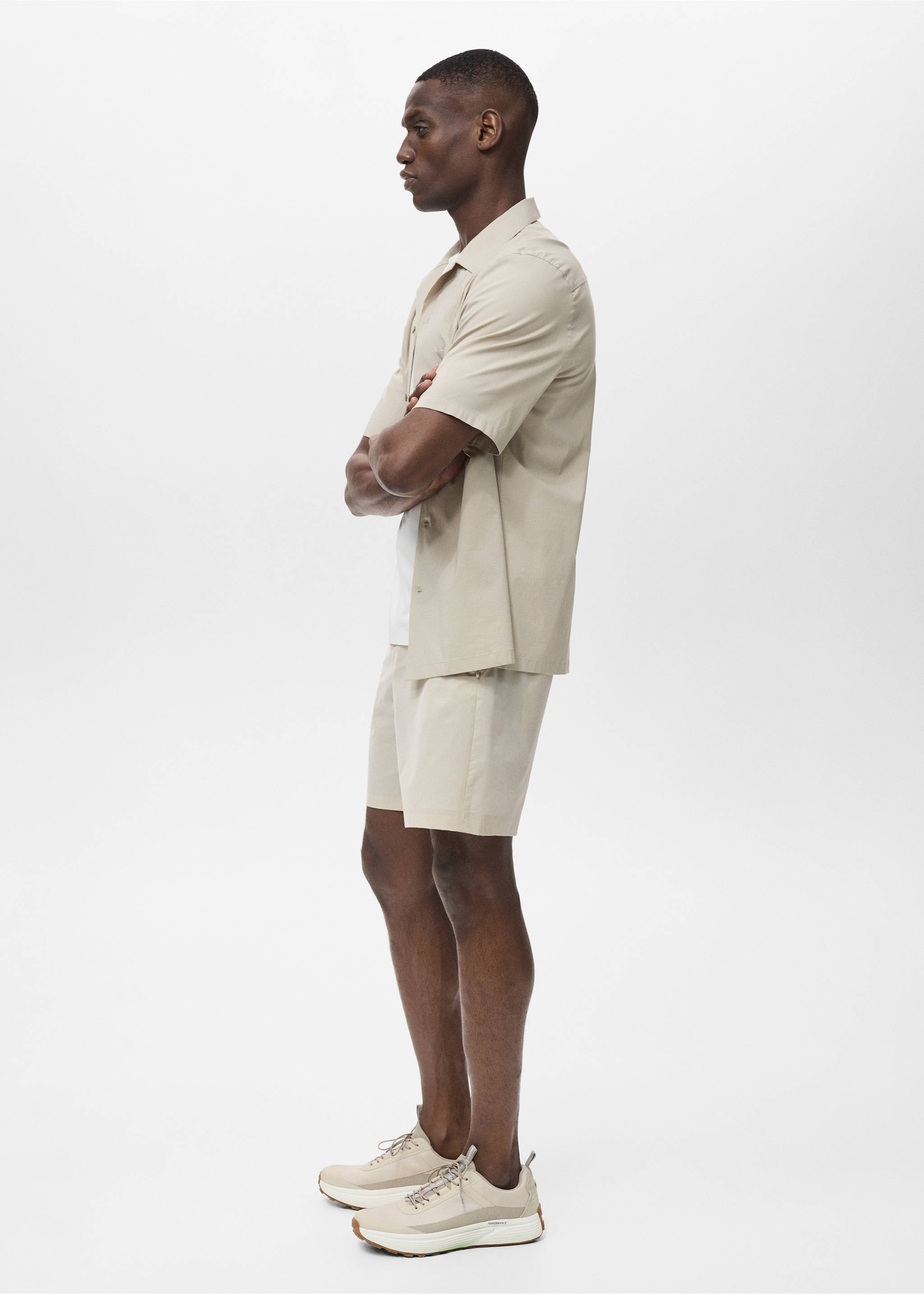 Water-repellent bermuda shorts - Details of the article 2, Beige. Ref: 17091136-00.