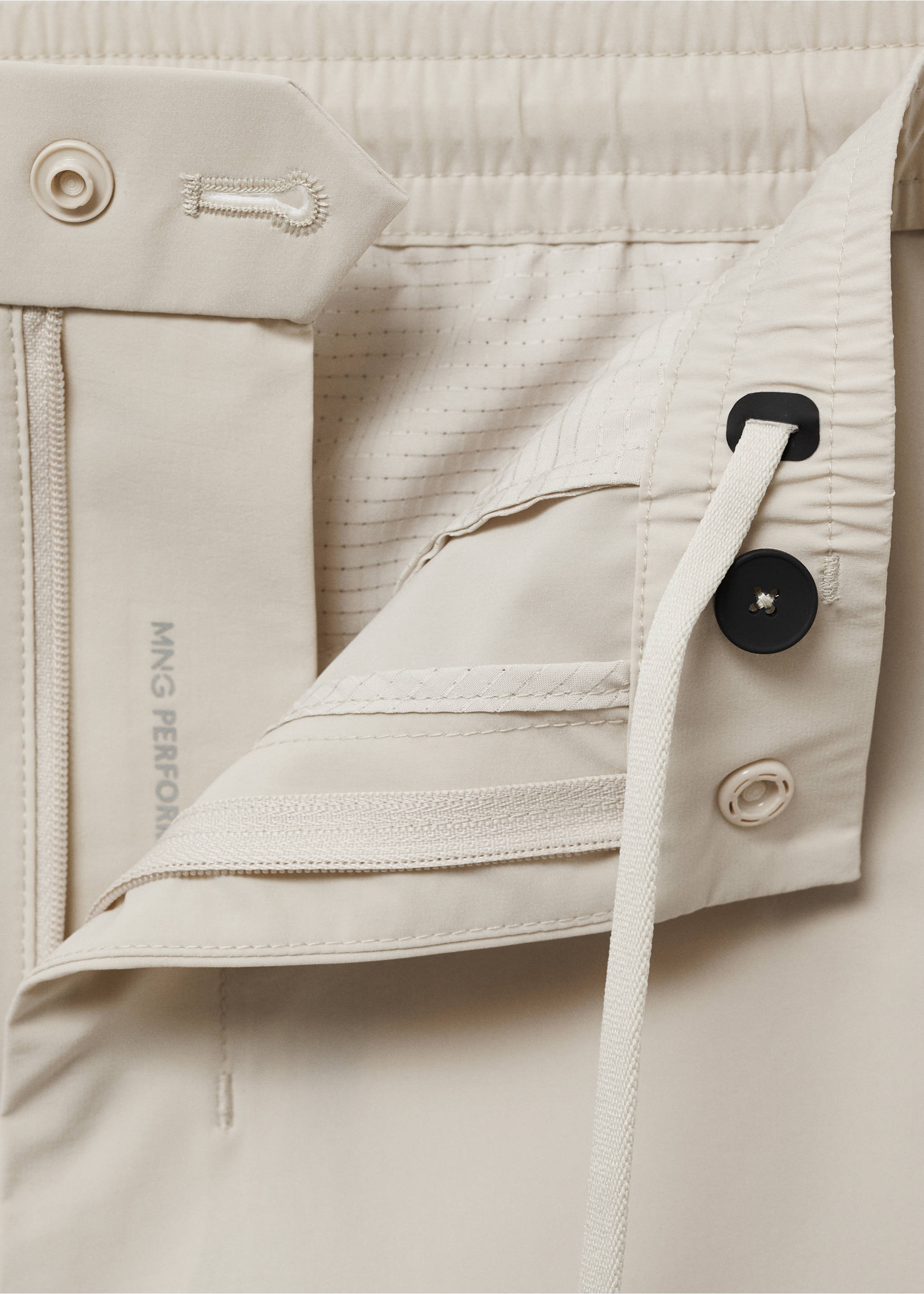 Water-repellent bermuda shorts - Details of the article 8, Beige. Ref: 17091136-00.