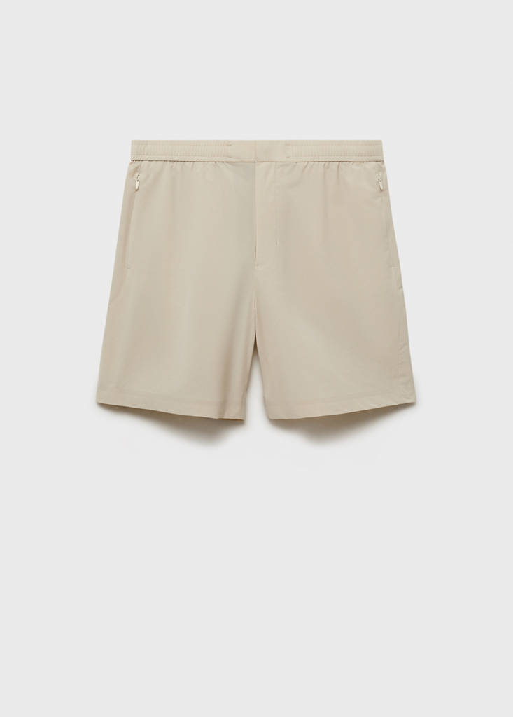 Water-repellent bermuda shorts — Beige