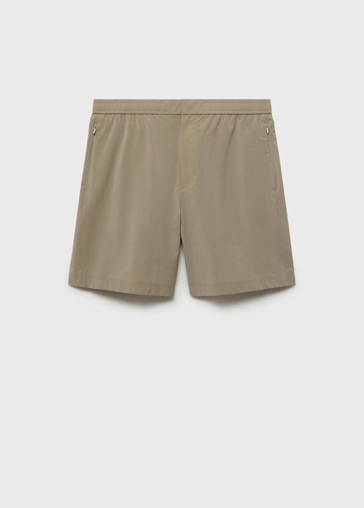 Water-repellent bermuda shorts — Khaki