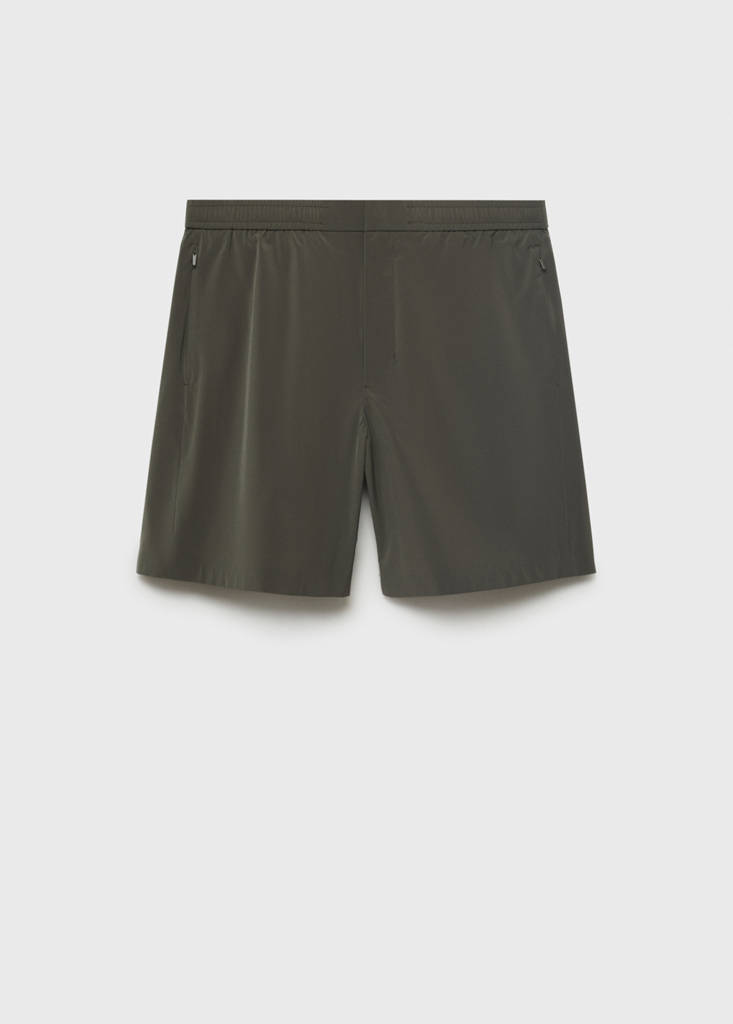 Water-repellent bermuda shorts — Medium Green