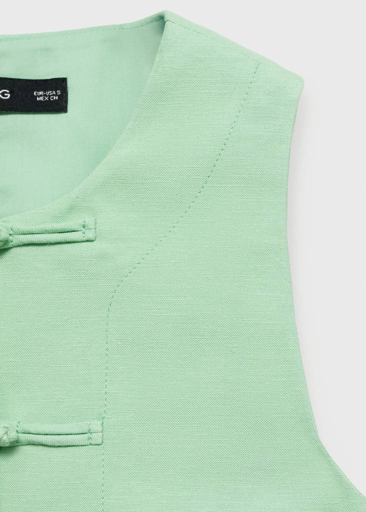 Linen-blend suit waistcoat — Pastel Green