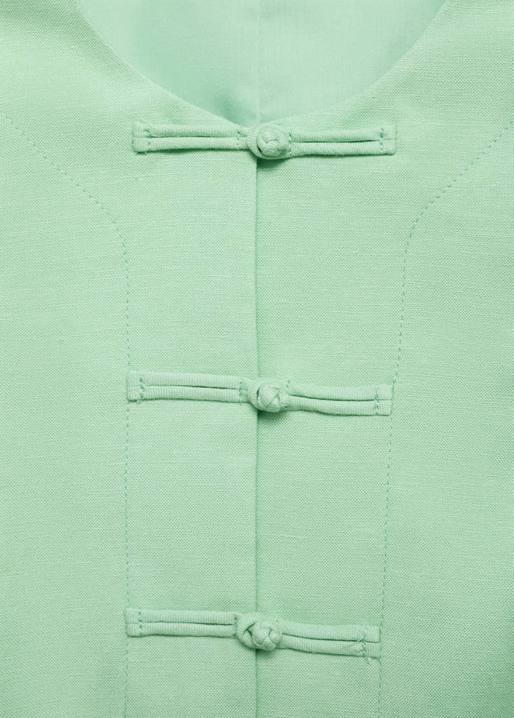 Linen-blend suit waistcoat — Pastel Green
