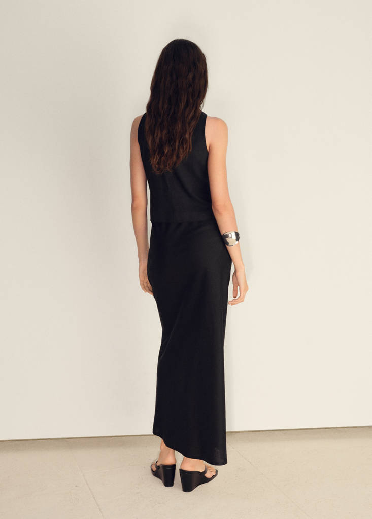 Linen-blend suit waistcoat — Black