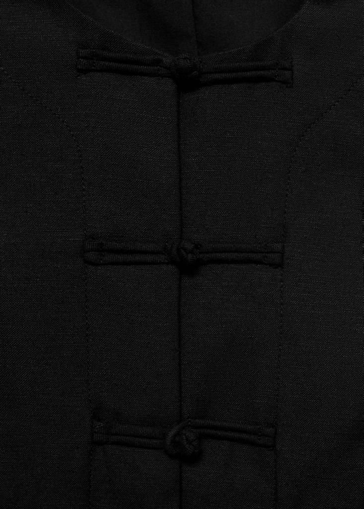 Linen-blend suit waistcoat — Black