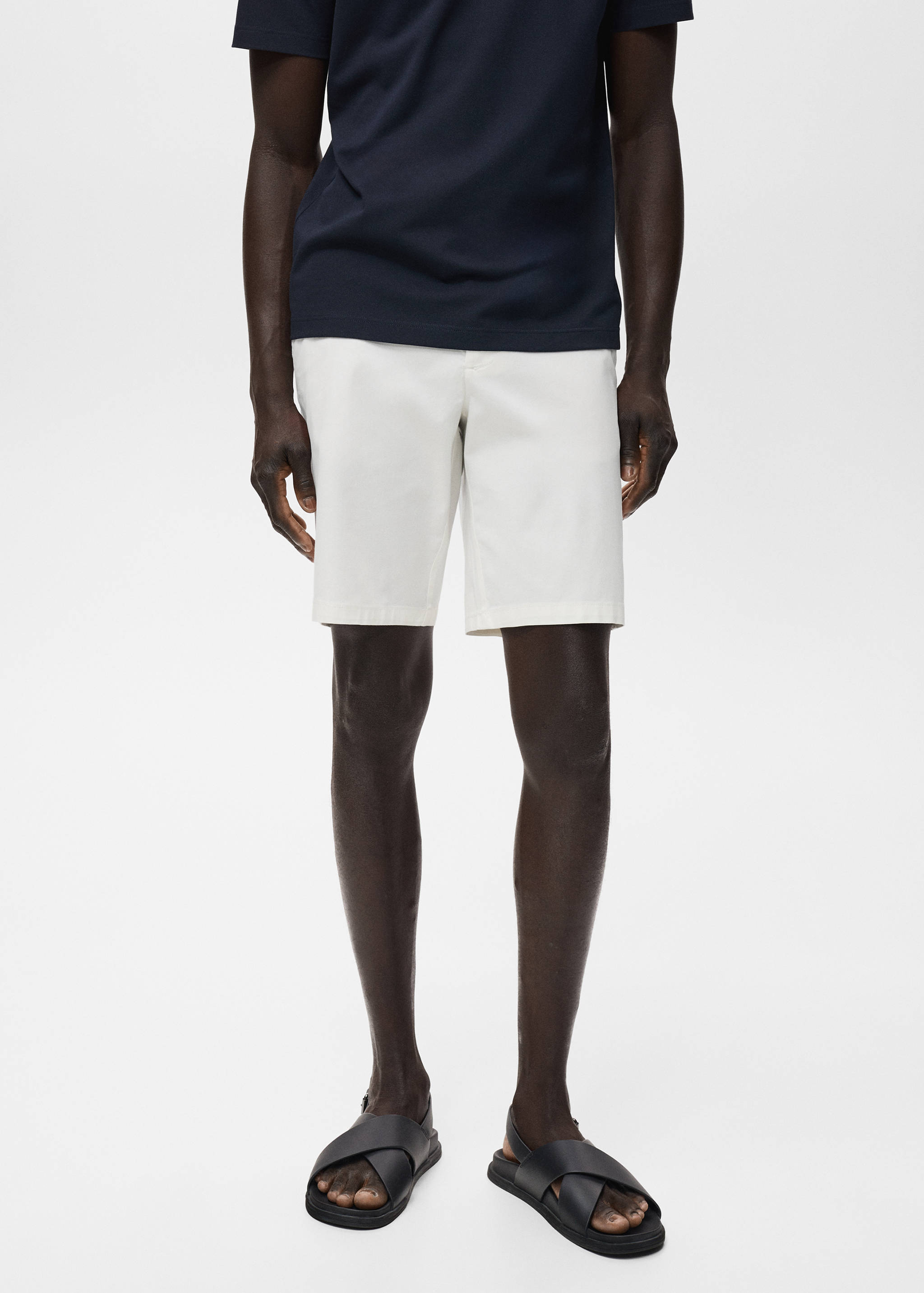 Slim-fit chino cotton bermuda shorts - Medium plane