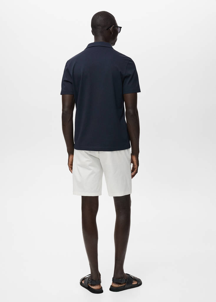 Slim-fit chino cotton bermuda shorts — White