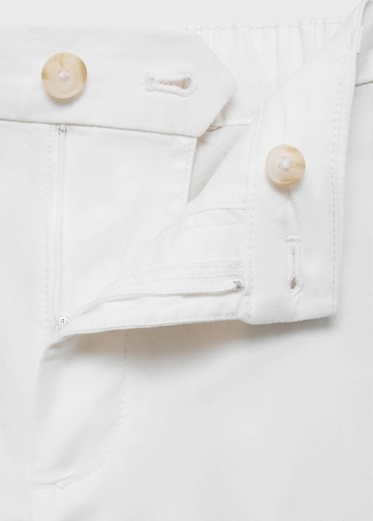 Slim-fit chino cotton bermuda shorts — White