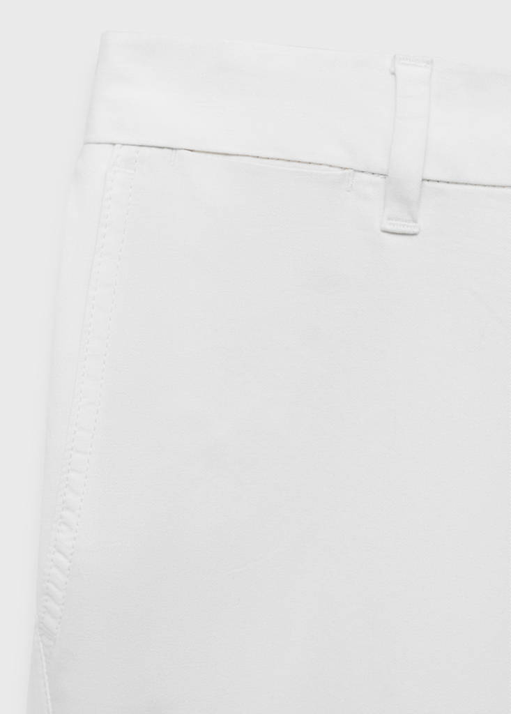 Slim-fit chino cotton bermuda shorts — White
