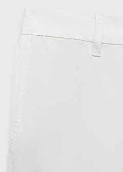 Slim-fit chino cotton bermuda shorts — White 9