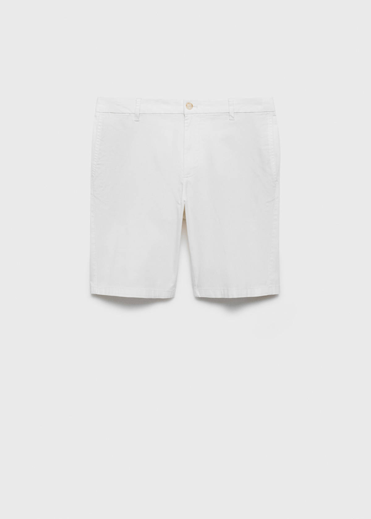 Slim-fit chino cotton bermuda shorts — White