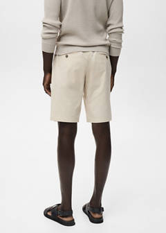 Slim-fit chino cotton bermuda shorts — Beige 3