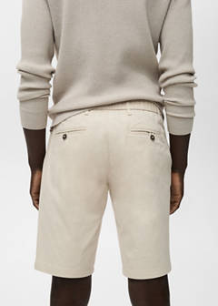 Slim-fit chino cotton bermuda shorts — Beige 6