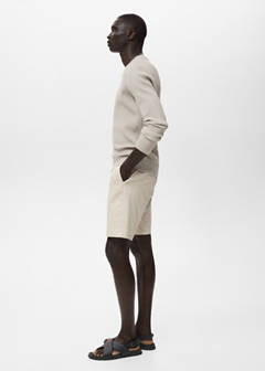 Slim-fit chino cotton bermuda shorts — Beige 5