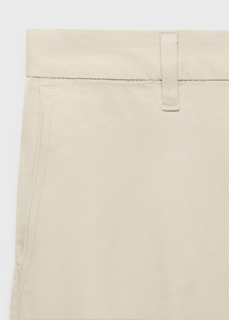 Slim-fit chino cotton bermuda shorts — Beige