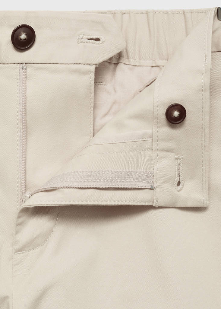 Slim-fit chino cotton bermuda shorts — Beige