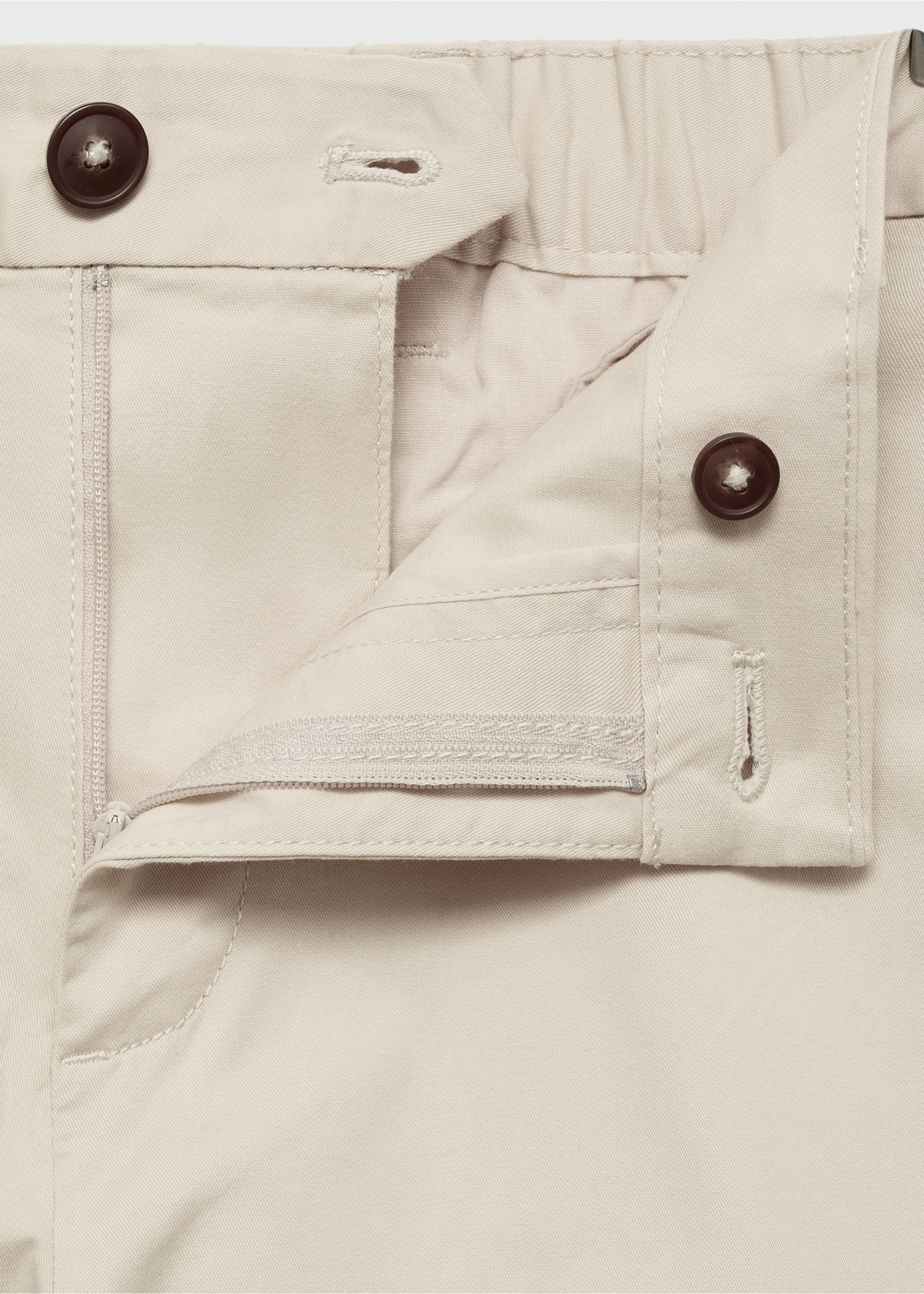 Slim-fit chino cotton bermuda shorts - Details of the article 0, Beige. Ref: 17091141-00.