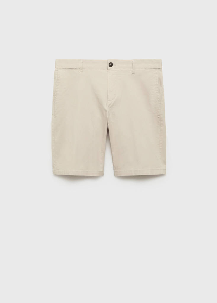 Slim-fit chino cotton bermuda shorts — Beige