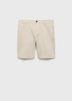 Slim-fit chino cotton bermuda shorts — Beige 7