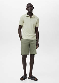 Slim-fit chino cotton bermuda shorts — Mint Green 2