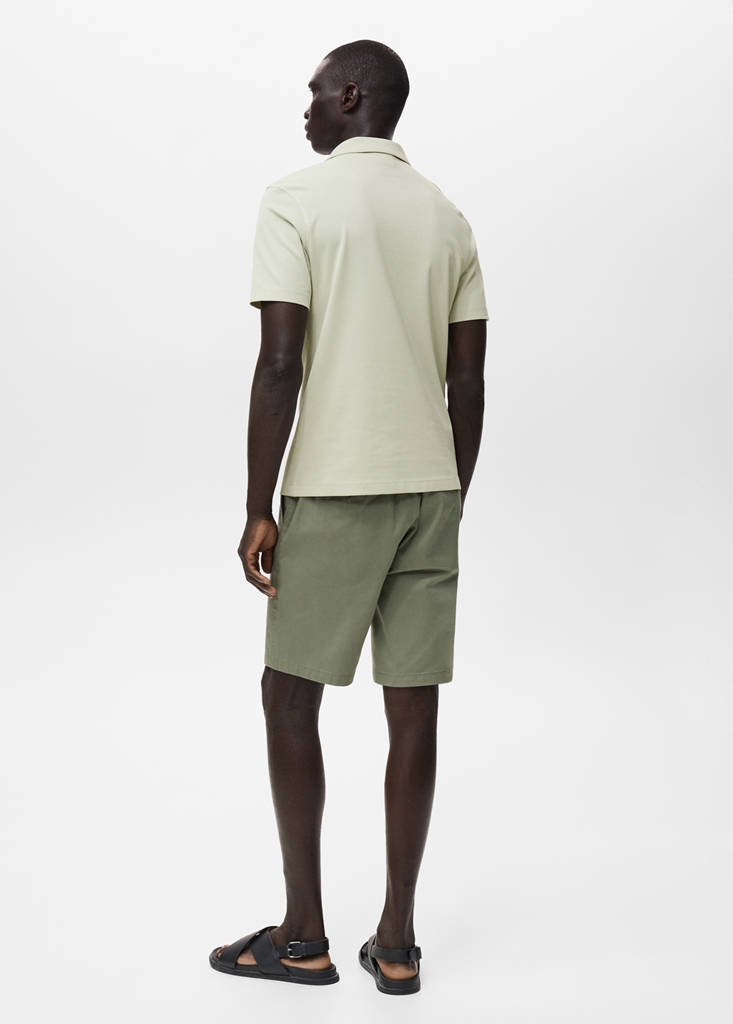 Slim-fit chino cotton bermuda shorts — Mint Green