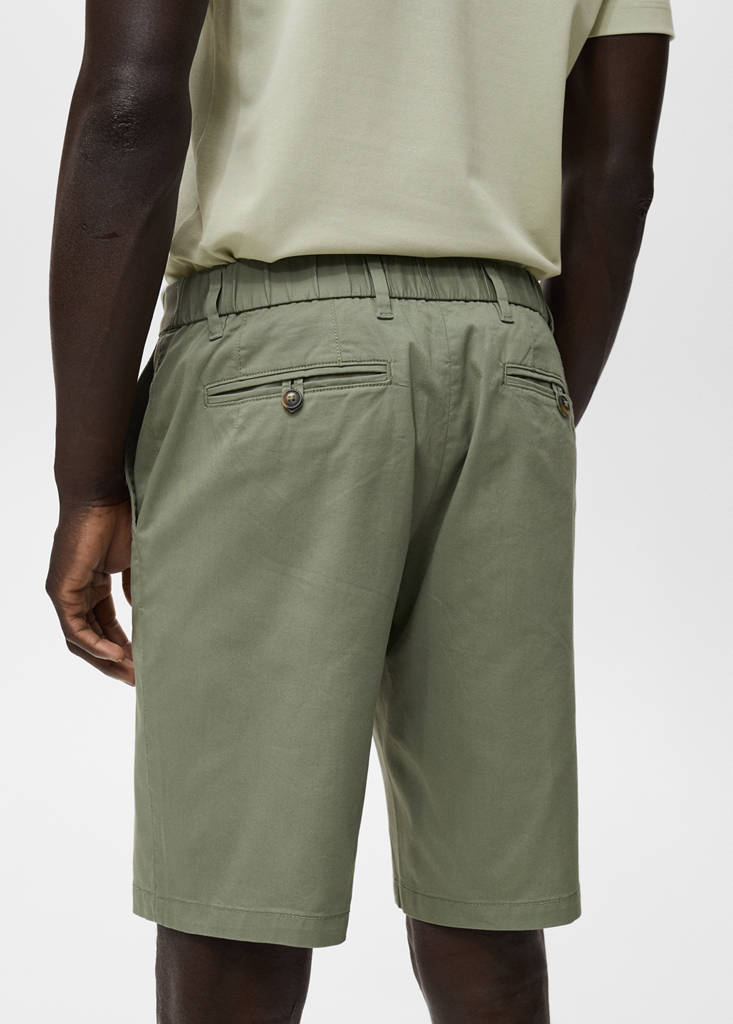 Slim-fit chino cotton bermuda shorts — Mint Green