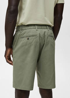 Slim-fit chino cotton bermuda shorts — Mint Green 6