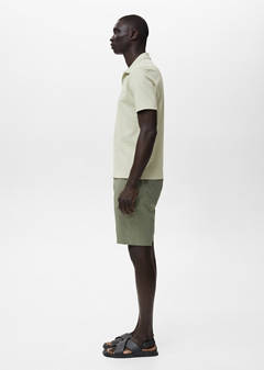 Slim-fit chino cotton bermuda shorts — Mint Green 5